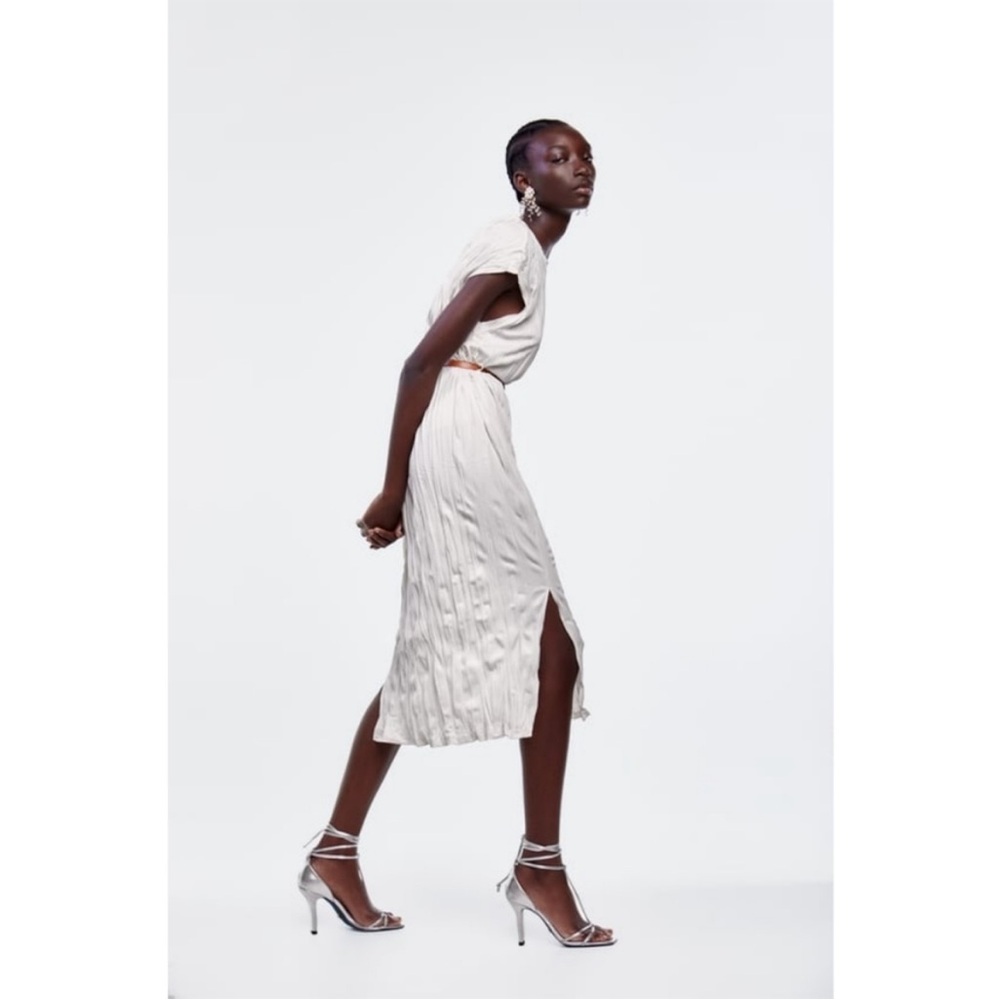 Zara crinkle effect midi dress - Picture 6 of 10